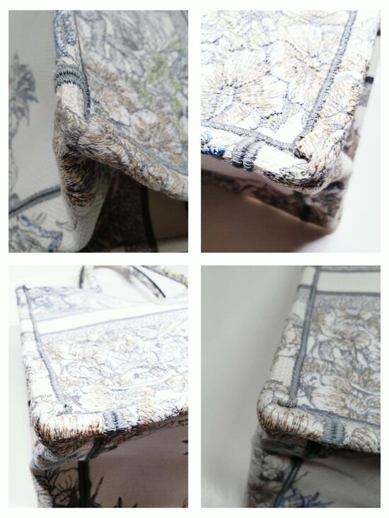 Authentic Christian Dior Book Tote Canvas Cream Luxury Designer - Picture 10 of 16